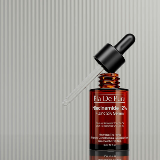 Ela de pure niacinamide 12% + zinc 2% serum bottle