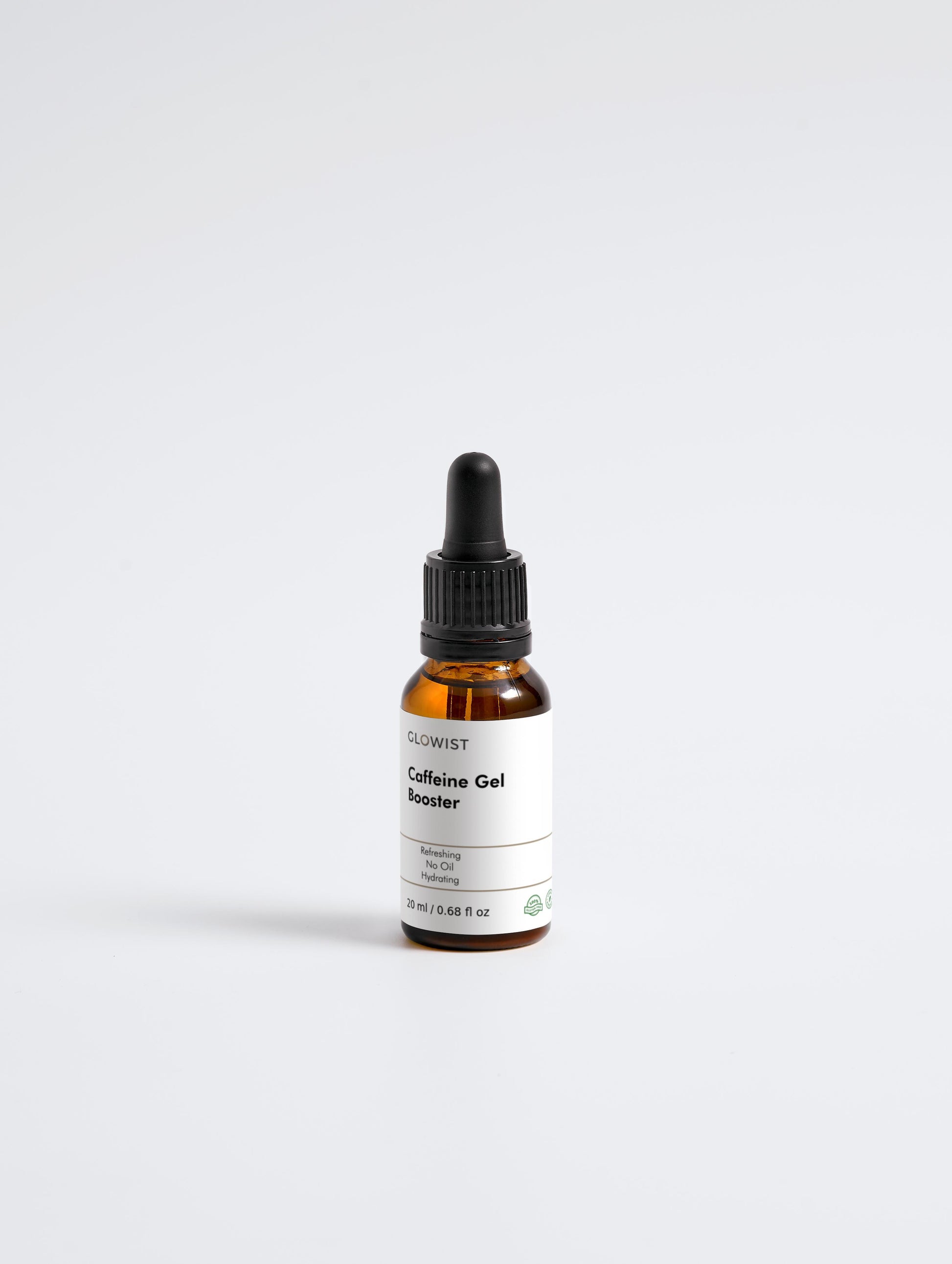 Bottle of caffeine gel booster on a white background