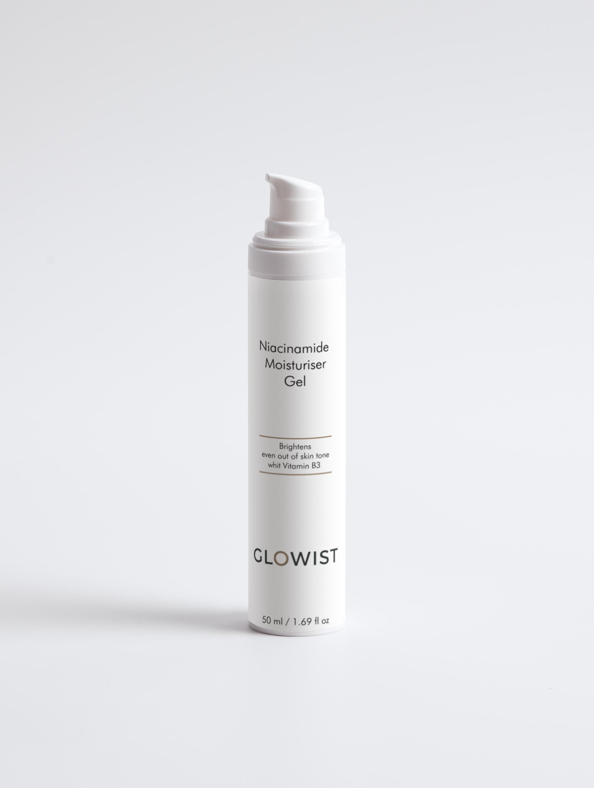 Glowist moisturizer gel bottle on a white background
