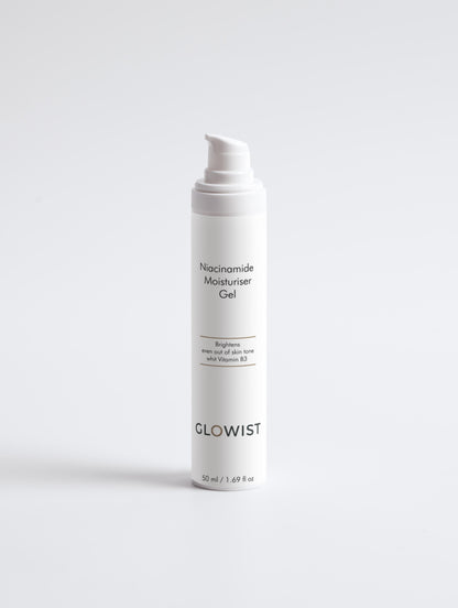 Glowist moisturizer gel bottle on a white background