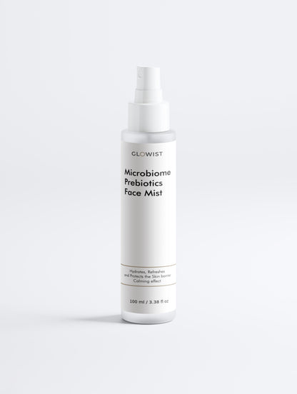Glowist Microbiome Prebiotics Face Mist bottle on a white background